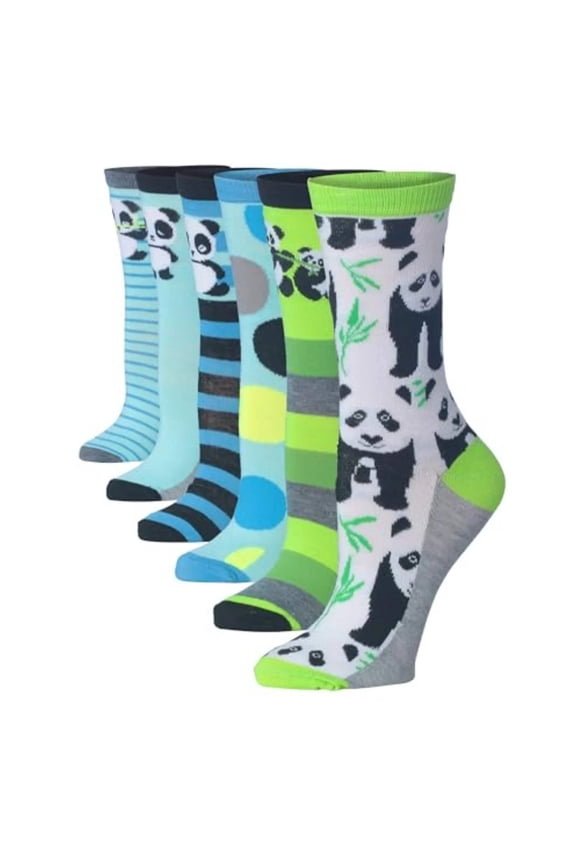 Womens Essential Multi-Color Crew Socks – Fashionable & Stretchy 6-Pack