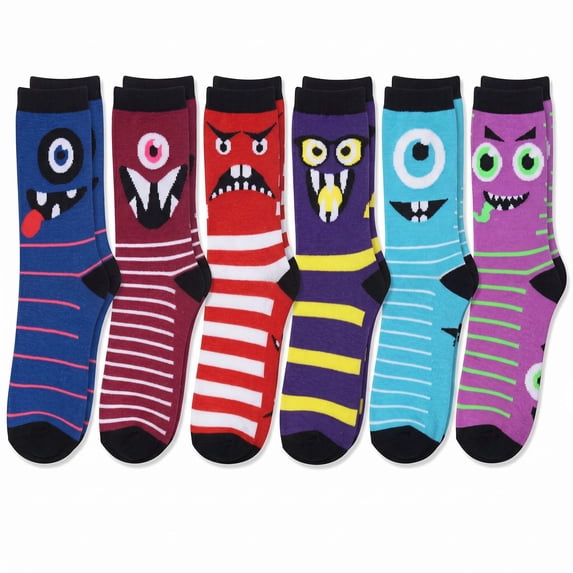 Tipi Toe Womens All-Day Comfort Crew Socks - 6-Pack Color Variety