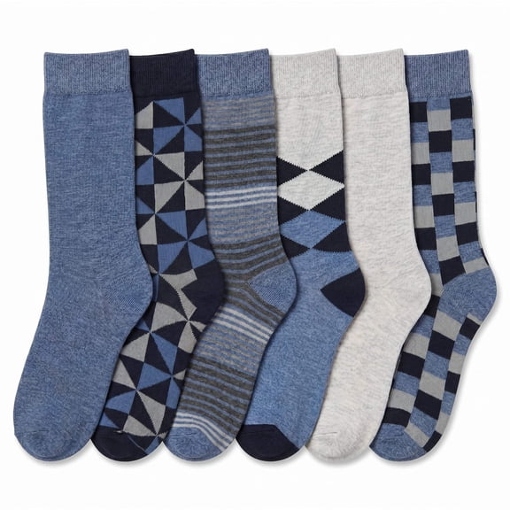Tipi Toe Womens Multi-Color Fashion Crew Socks – Casual & Ribbed 6-Pair Set