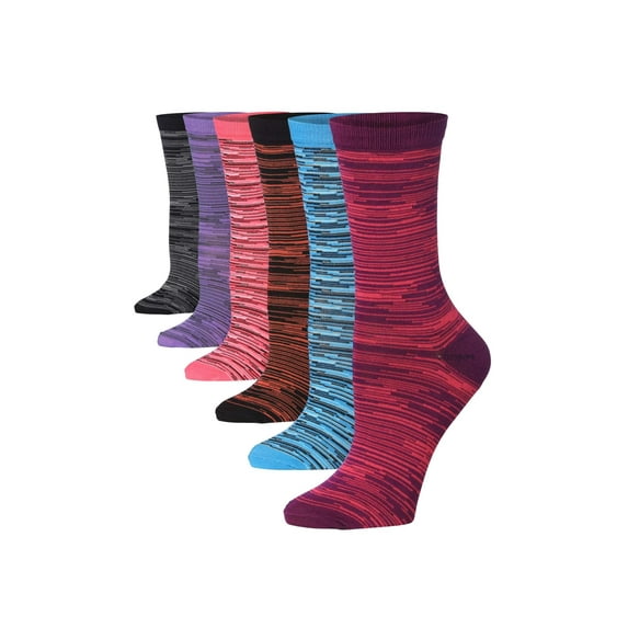 Tipi Toe Women's Dress & Casual Crew Socks – Soft Polyester-Spandex Mix (6 Pack)