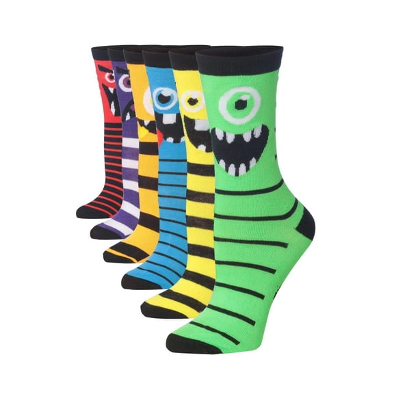 Tipi Toe Womens Ultimate Daily Wear Crew Socks - Dozen Pack Collection (6 Pairs)