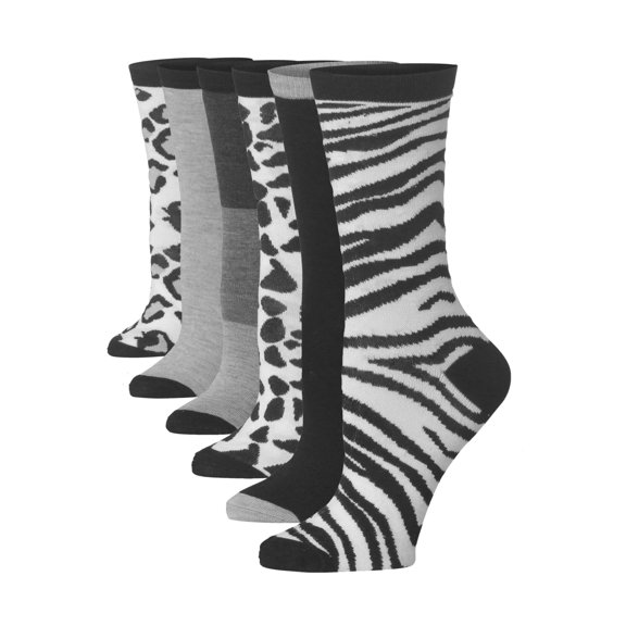 Tipi Toe Womens Classic & Bold Crew Socks Set - Dozen Color Collection (6 Pairs)