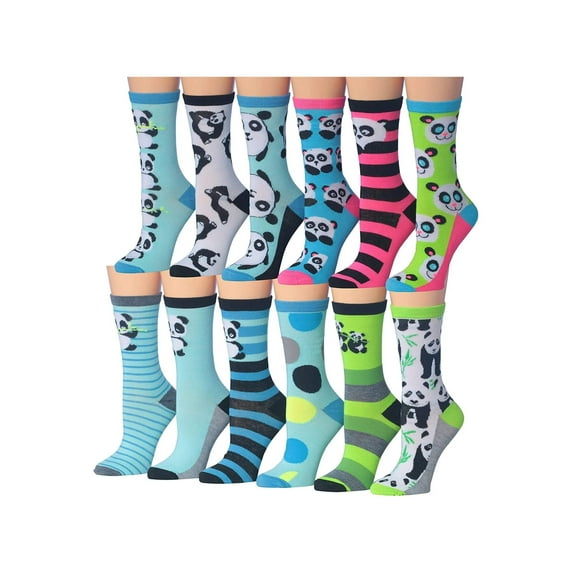 Tipi Toe Womens Classic Crew Socks for Women – Soft, Stylish, and Colorful 12-Pack Set