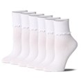 thumbnail image 1 of Tipi Toe Womens Classic White Ruffle Trim Quarter Socks - 6 Pair Pack, 1 of 4