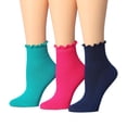 thumbnail image 1 of Tipi Toe Womens Elegant Ruffle Trim Ankle Socks 3-Pack, 1 of 7