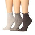 thumbnail image 1 of Tipi Toe Womens Elegant Ruffle Trim Ankle Socks 3-Pack, 1 of 7