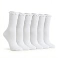 thumbnail image 1 of Tipi Toe Women's Elegant Ruffle Trim Ankle Socks 6-Pack, 1 of 2