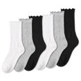 thumbnail image 1 of Tipi Toe Women's Elegant Ruffle Trim Crew Socks 6-Pack, 1 of 2