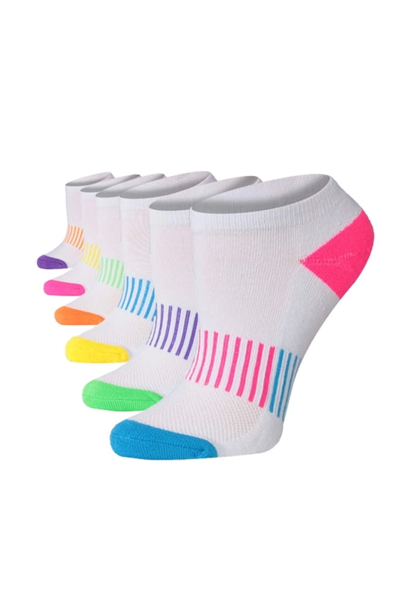Womens Moisture-Wicking Sports Socks Multicolor Bundle (6 Pairs)