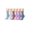 thumbnail image 1 of Tipi Toe Womens Plush Comfort Home Socks with Safety Grips, 6-Pack, 1 of 5
