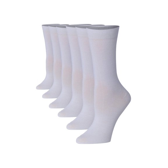 Tipi Toe Womens Vibrant Comfort Crew Socks 6-Pack - Premium Polyester & Spandex Blend, Multi-Color Collection