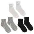 thumbnail image 1 of TipiToe Women's 3-Pack Cuff Socks Black/Grey/White, 1 of 4