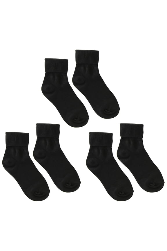 TipiToe Women's 3-Pack Cuff Socks Black