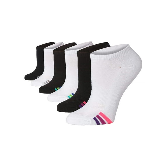 TipiToe Women's Athletic Low Cut Performance Socks - 6 Pair Multicolor Pack