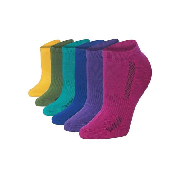 TipiToe Women's Athletic Low Cut Performance Socks - 6 Pair Multicolor Pack
