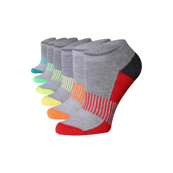 TipiToe Women's Athletic Low Cut Performance Socks - 6 Pair Multicolor Pack