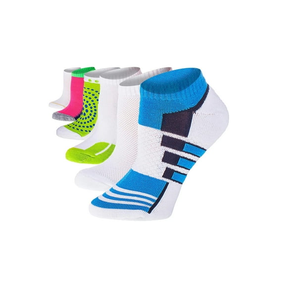 TipiToe Women's Athletic Low Cut Performance Socks - 6 Pair Multicolor Pack