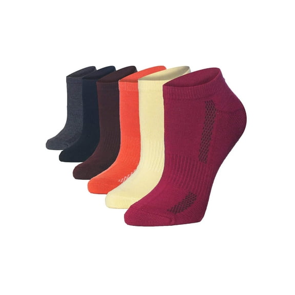TipiToe Women's Athletic Low Cut Performance Socks - 6 Pair Multicolor Pack