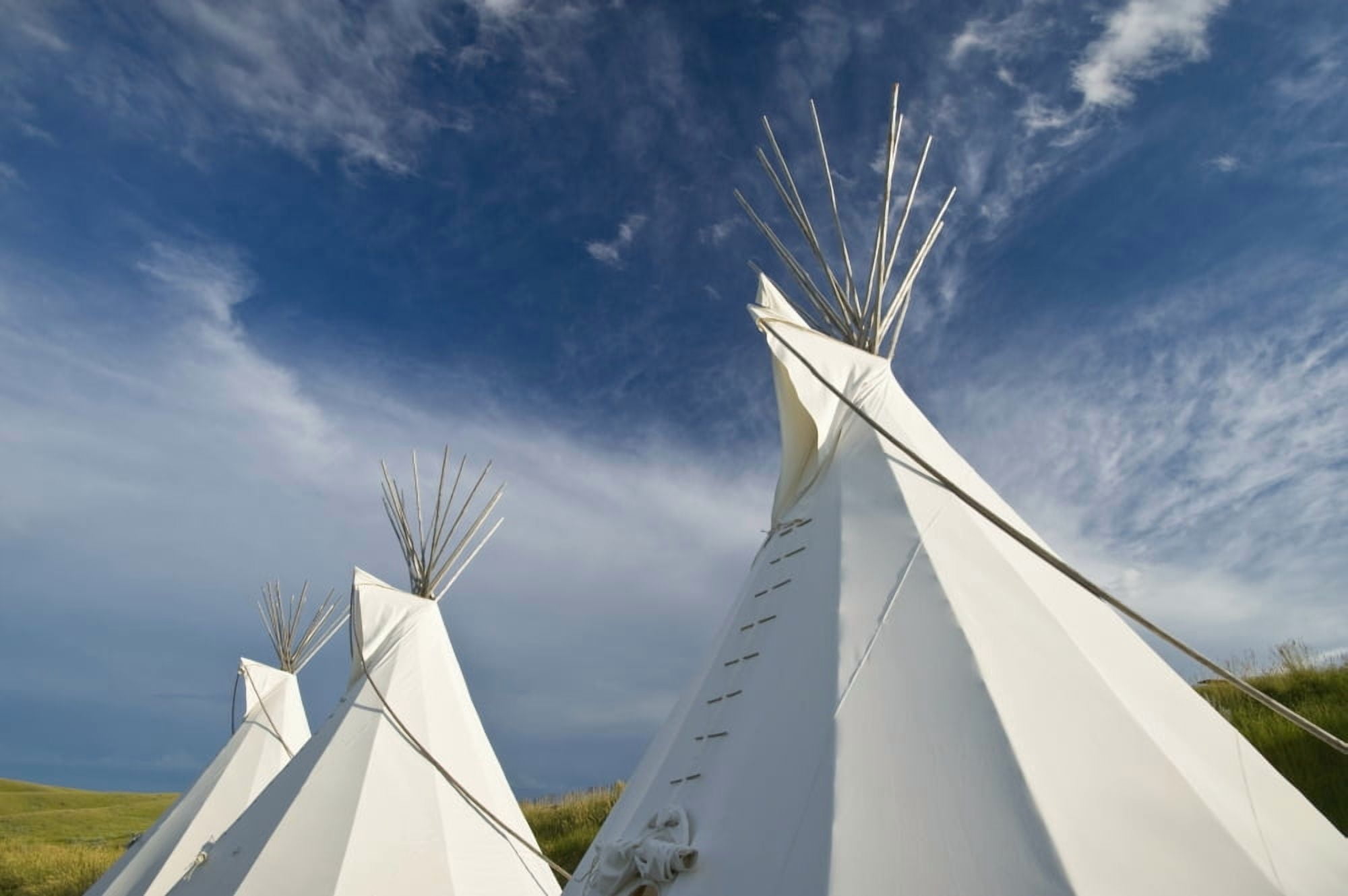 Tipis Just Outside The Grasslands National Park Val Marie Saskatchewan Canada Canvas Art - Dave Reede Design Pics (18 x 12)