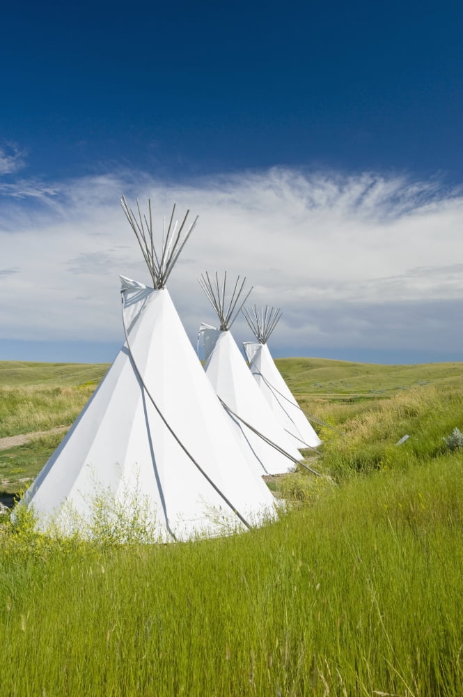 Tipis Just Outside The Grasslands National Park Val Marie Saskatchewan Canada Canvas Art - Dave Reede Design Pics (24 x 36)
