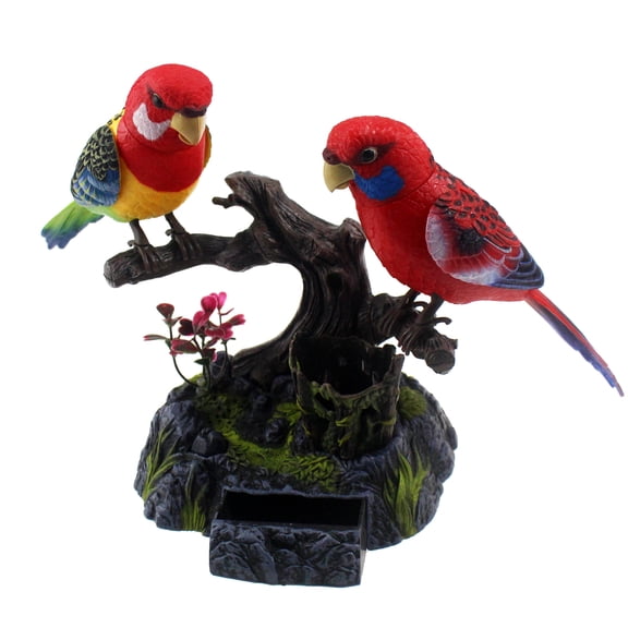 Tipmant Electric Talking Parrots Birds Electronic Pets Office Home Decoration Recording & Playback Pen Holders Kids Toys Christmas Birthday Gifts (Red)