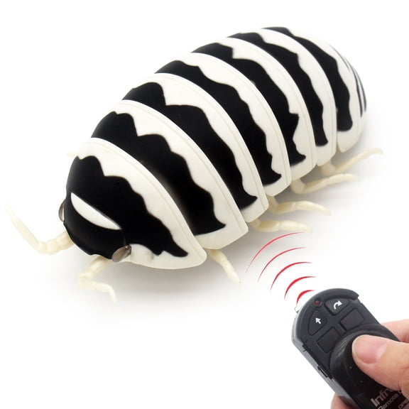 Tipmant Electronic RC Bug Remote Control Pillbug Realistic Animal Pet Cat Prank Toy Insect Vehicle Kids Gifts (Striped)