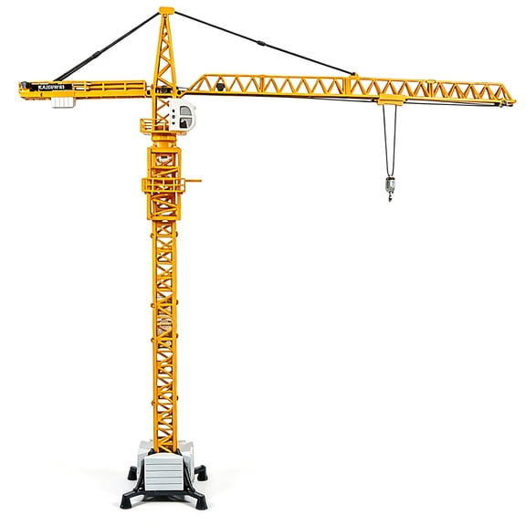 Tipmant Large Size Alloy Die-cast Model Toy Diecast Tower Slewing Crane Truck Vehicle Miniature Kids Gifts Height 20 inch, Scale: 1: 50