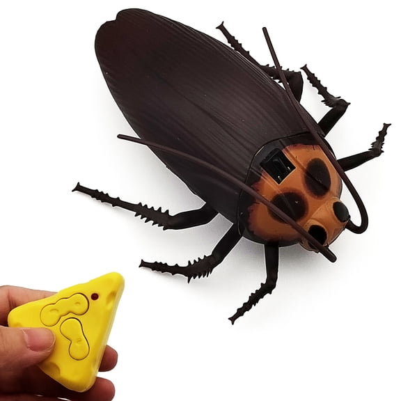 Tipmant Mini RC Cockroach Toy Remote Control Roach Insect Realistic Simulation Electric Electronic Animal for Pets Cat Dogs Toddler Kids Birthday Gifts