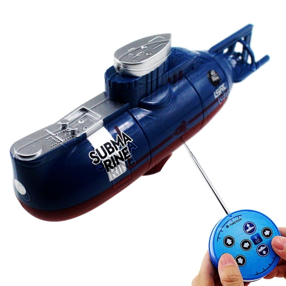 Tipmant Mini RC Submarine Toy Radio Remote Control Tourism Boat Diving Waterproof for Indoor Fish Tank Bathtub Water Kids Birthday Gifts (Blue)