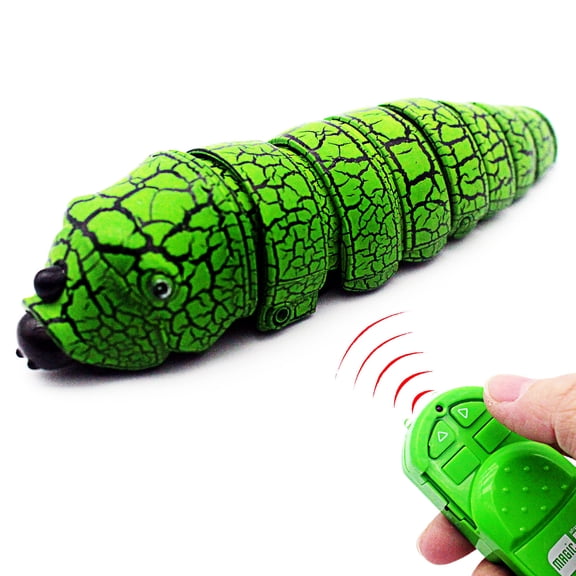 Tipmant RC Bug Caterpillar Remote Control Worm Realistic Inchworm ElectrIc Animal Insect Car Toys Cat Pet Children Kids Gifts (Green)