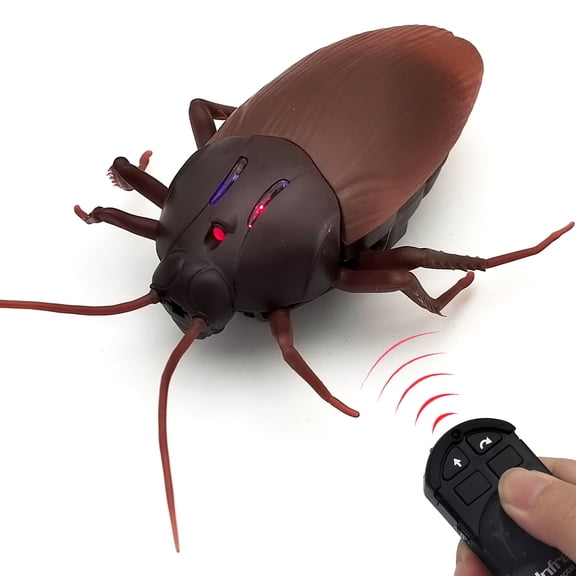Tipmant RC Cockroach Toy Remote Control Roach Insect Realistic Electric Electronic Animal for Cat Kids Birthday Gifts Battery Powered