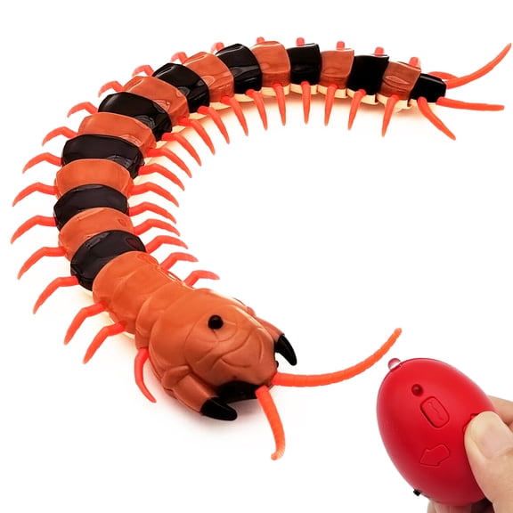 Tipmant Realistic Large Size RC Centipede Scolopendra Animal Toy Infrared Remote Control Vehicle Car Scary Prank Children Birthday Gifts (Striped)