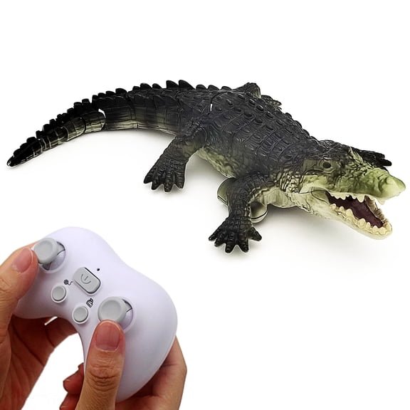 Tipmant Realistic RC Crocodile Remote Control Fish Boat Electric Animal Water Toy for Swimming Pool Lake Kids Birthday Gift