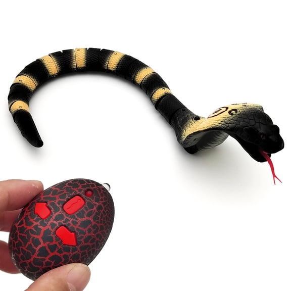 Tipmant Realistic Remote Control Snake RC Cobra Animal Toy Crawling Electric Electronic Battery Powered for Kids Cat Halloween Christmas Prank Toys Birthday Gifts (Gray)