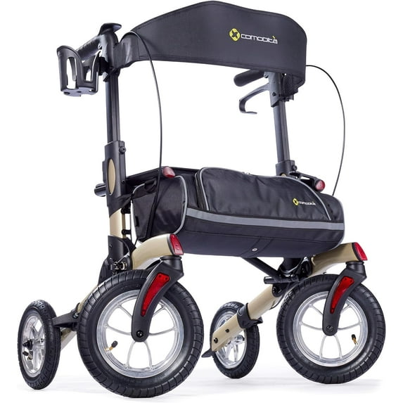 Tipo Petite All Terrain Champagne - Rolling Walker with Pneumatic Tires for users up to 5'4"