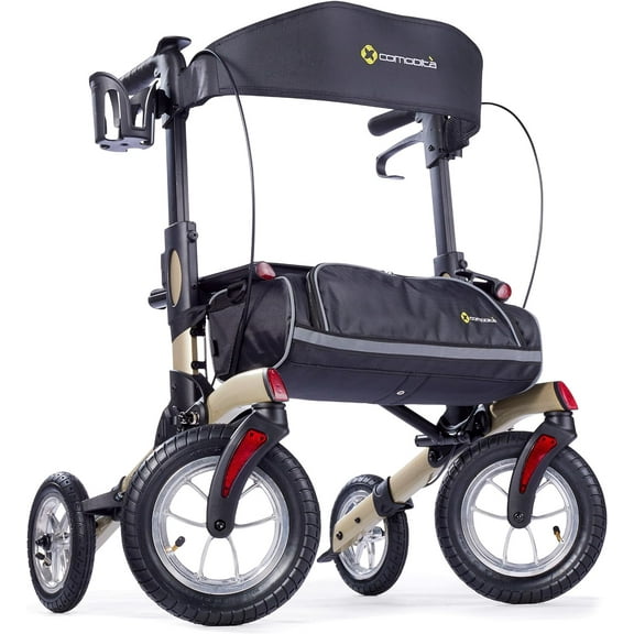 Tipo Petite All Terrain Champagne - Rolling Walker with Pneumatic Tires for users up to 5'4"