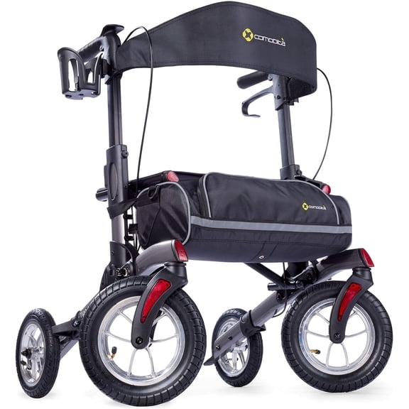 Tipo Petite All Terrain Graphite - Rolling Walker with Pneumatic Tires for users up to 5'4"