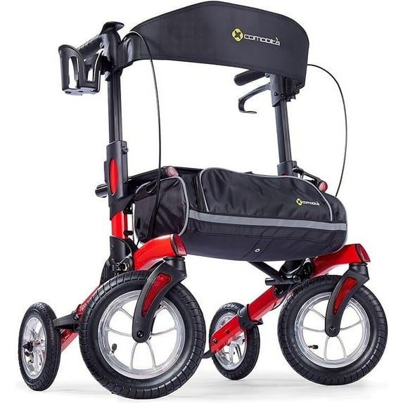 Tipo Petite All Terrain Modena Red - Rolling Walker with Pneumatic Tires for users up to 5'4"