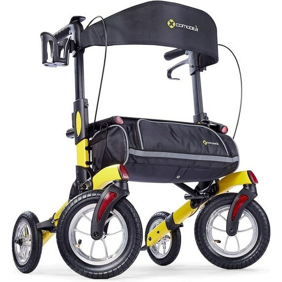Tipo Petite All Terrain Modena Yellow - Rolling Walker with Pneumatic Tires for users up to 5'4"