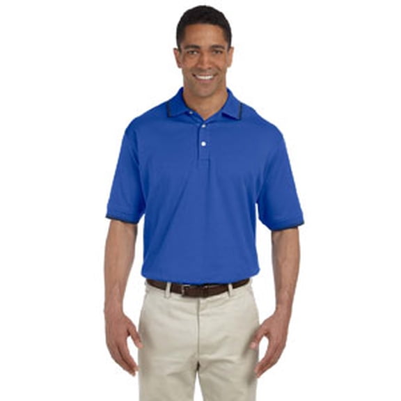 Devon & Jones Men's Tipped Perfect Pima Interlock Polo