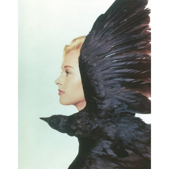 Tippi Hedren Facing Side View with Crow Portrait Photo Print (8 x 10)