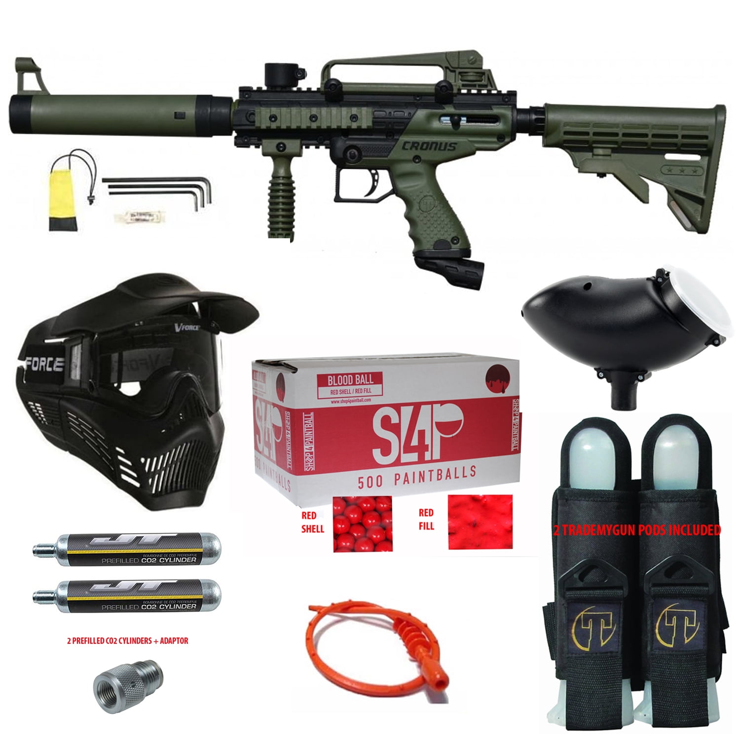 Tippmann Cronus .68 CAL Paintball Gun Kit - Ready Play Package - Walmart.com