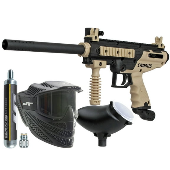 Tippmann Cronus Paintball Marker Gun Power Pack with Goggle, Hopper, 90g CO2 and Adapter