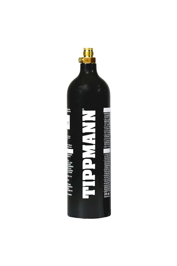 20oz CO2 Paintball Air Tank - Durable Aluminum, Black