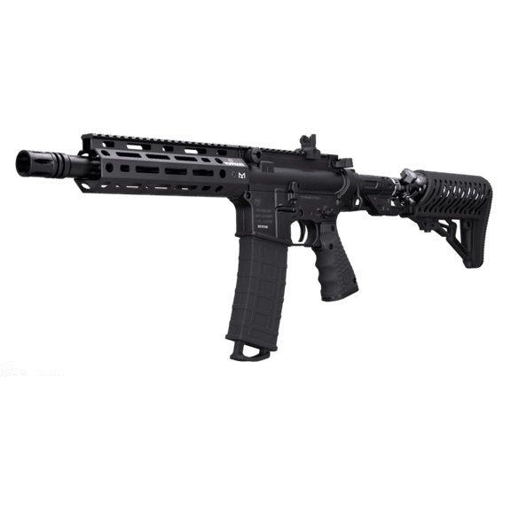 Tippmann TMC Elite Paintball Marker with Air Thru Adjustable Stock and Aluminum MLOK Shroud, Includes Two 20 Round Drop Loaders