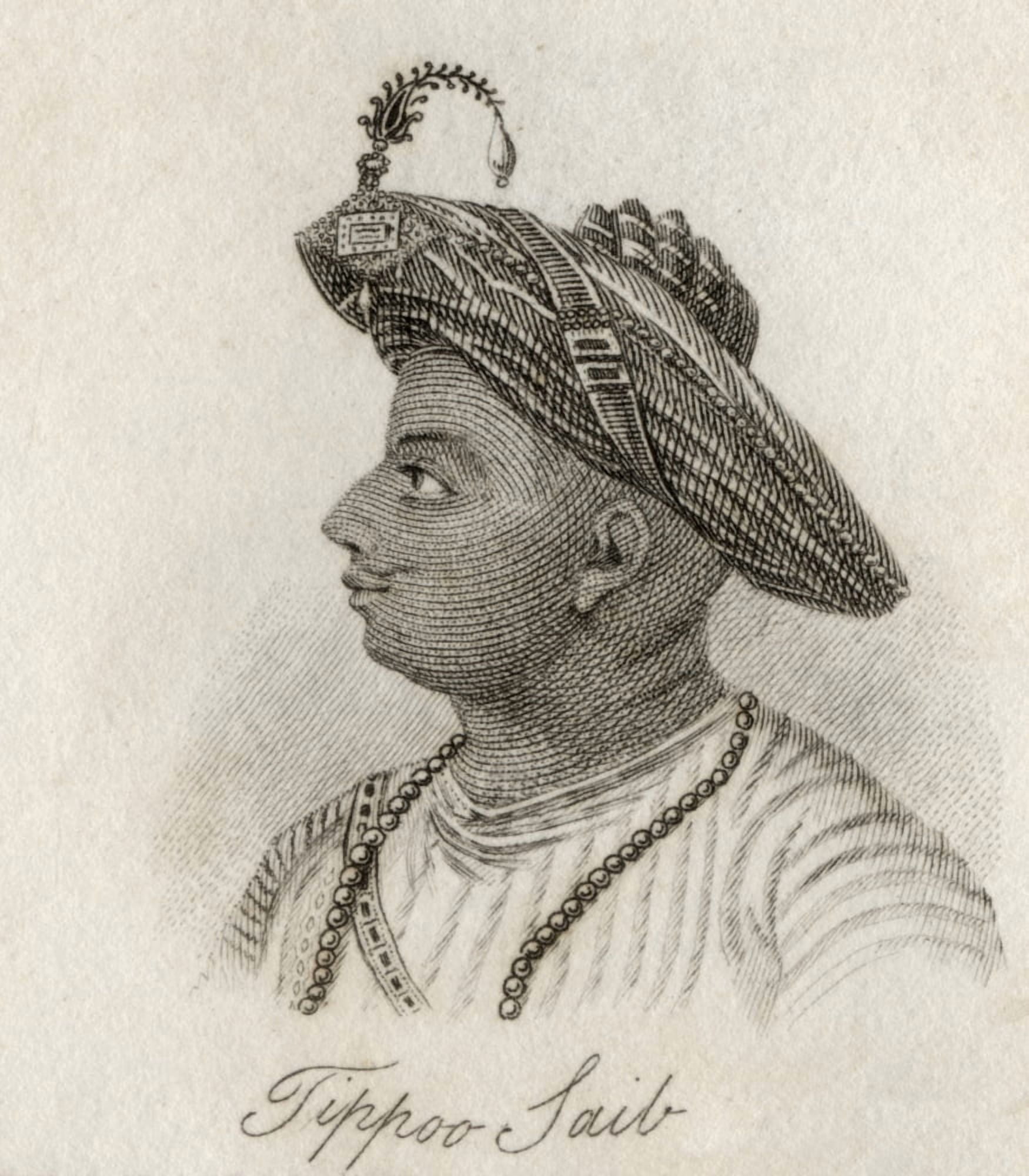 Tippoo-Saib 1749-1799Indian Ruler And Sultan Of Mysore Son Of Haider-Ali Engraved By JWCook Canvas Art - Ken Welsh Design Pics (13 x 15)