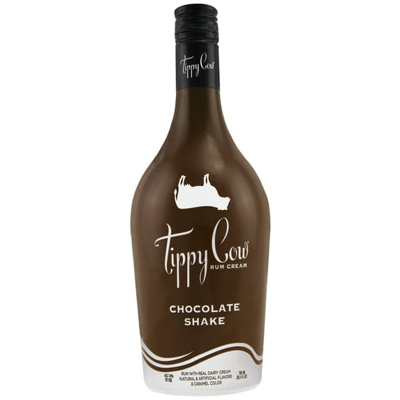 Tippy Cow Chocolate Shake Rum, 750ml Glass Bottle, 14% ABV