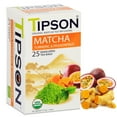 thumbnail image 1 of Tipson Organic Matcha Green Tea - Organic Turmeric and Natural Passionfruit Flavor - 25 Foil Enveloped Double Chambered Bags - Antioxidant Benefits - Energy, 1 of 8