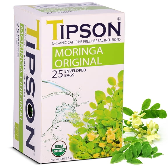 Tipson Organic Moringa Caffeine Free Herbal Tea - Original Flavor