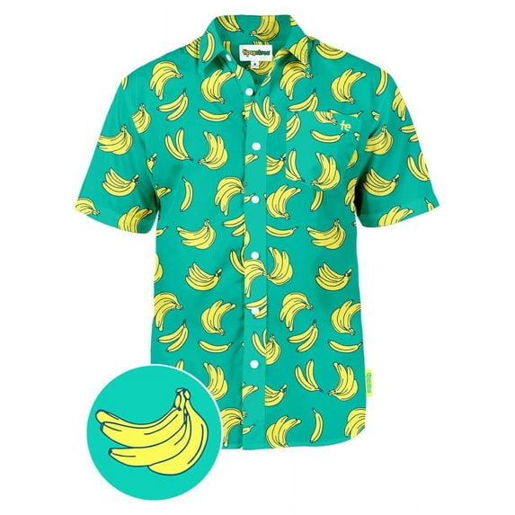 Tipsy Elves Men's Vacation The Havana Banana Hawaiian Shirt Size Medium